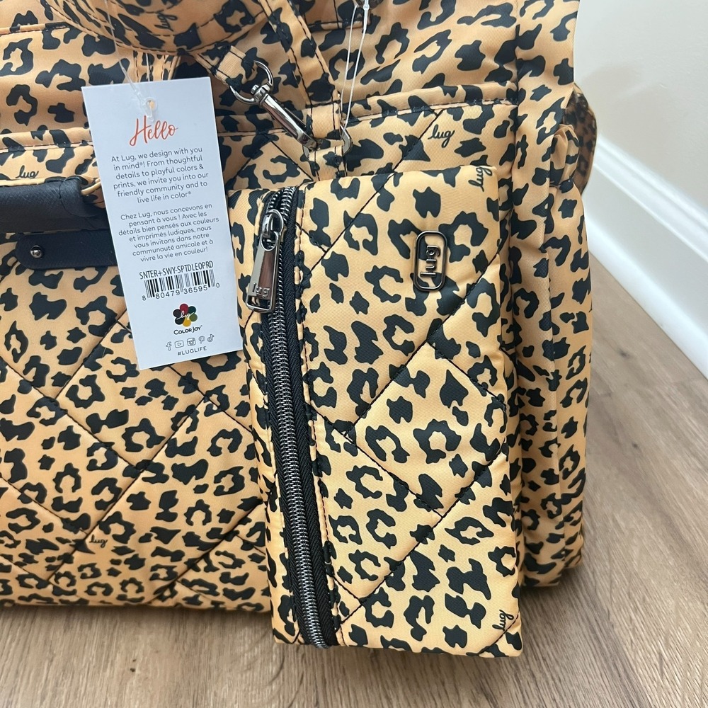 NWT‎ Lug Saunter Leopard Print Overnight Travel Weekender Duffel Bag with Pouch - Picture 3 of 13